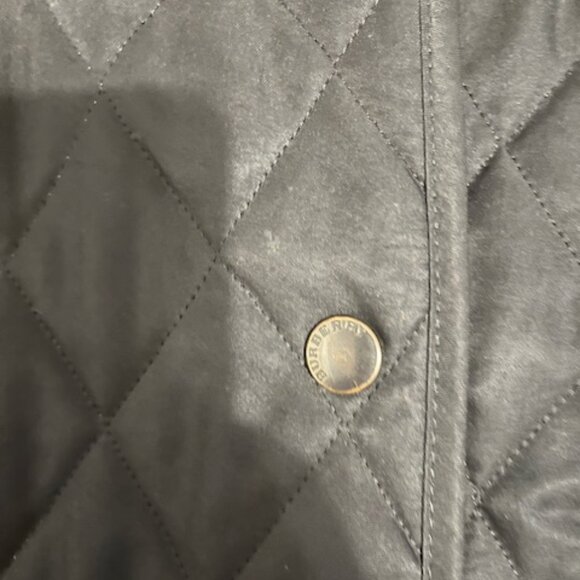 Burberry Quilted Jacket Black Logo Plaid Small - Picture 9 of 12